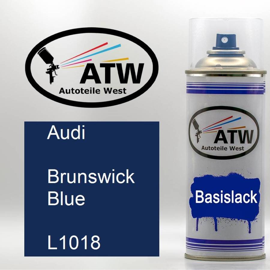 Audi, Brunswick Blue, L1018: 400ml Sprühdose, von ATW Autoteile West.